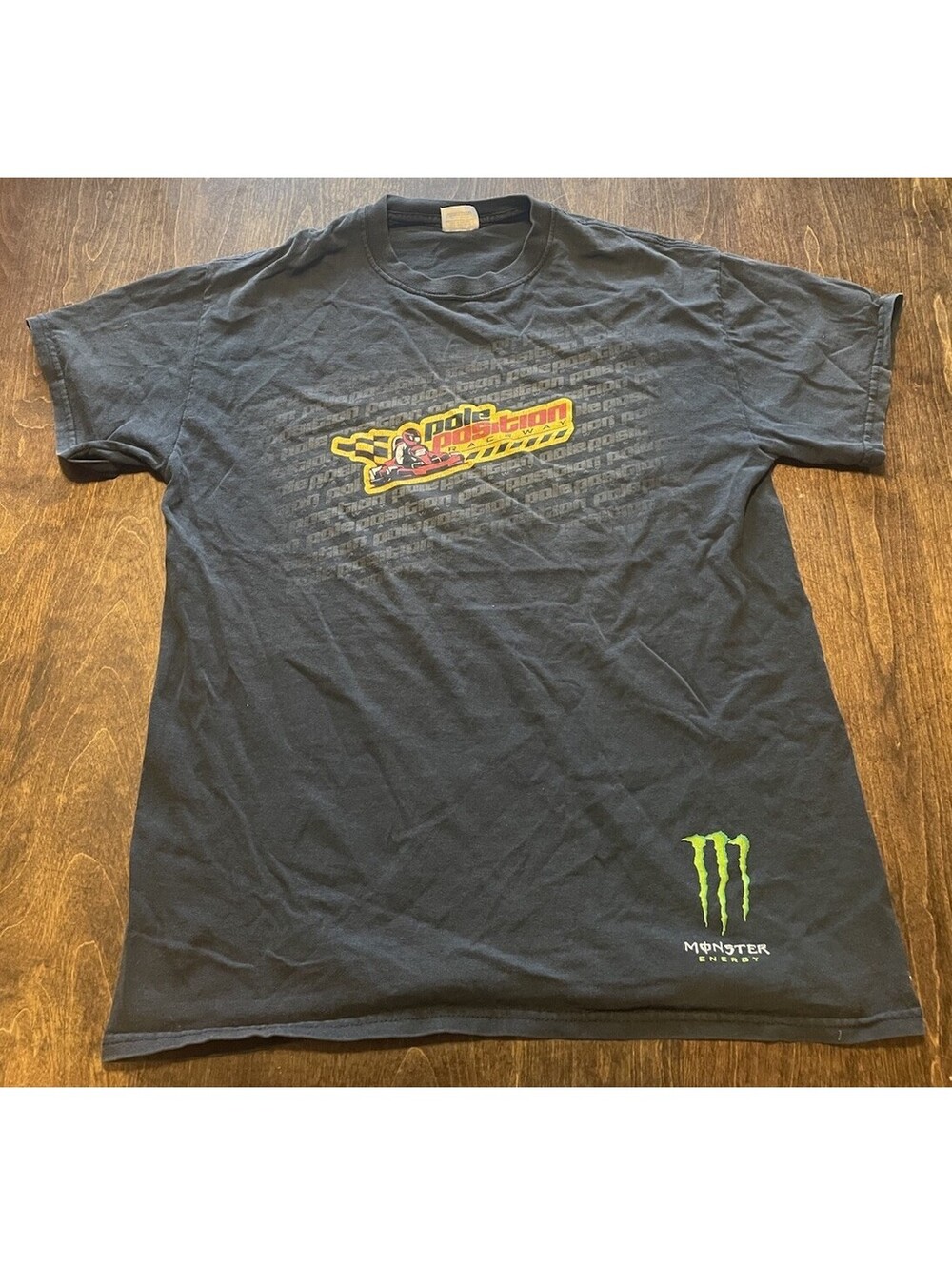 Pole Position Raceway K1 Speed Monster Energy Black T-Shirt Tee Shirt S/M Men’s